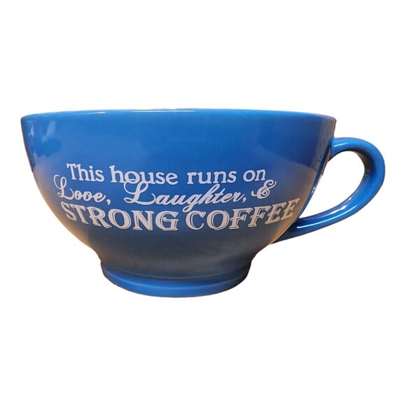10 Strawberry Street This House Runs On Love Laughter & Strong Coffee Oversi Mug - Picture 1 of 7